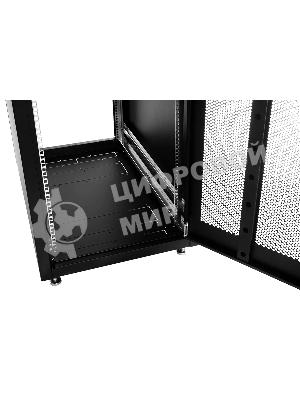 Шкаф серверный напольный ЦМО ШТК-Э, IP20, 48U, 2254х800х1000 мм (ВхШхГ), дверь: перфорация, боковая панель: сплошная, разборный, черный