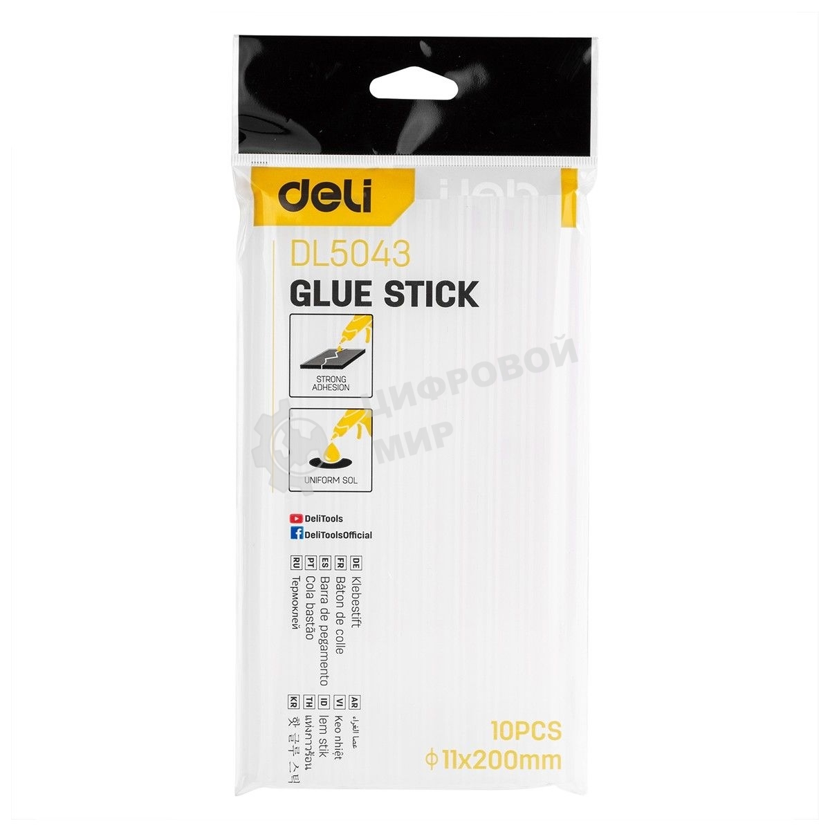 Стержни клеевые Deli DL5043 11х200 мм 10 шт. белый
