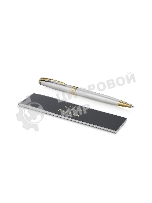 Ручка шариковая Parker Sonnet Core K527 (CW1931507) Stainless Steel GT, M, черные чернила, подарочная коробка