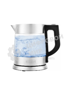 Чайник электрический Kitfort КТ-647 1л. 2200Вт нержавеющая сталь/черный (корпус: стекло)