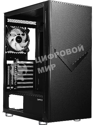 Компьютерный корпус Accord 3501 черный без БП ATX 2xUSB 2.0 1xUSB 3.0 1xUSB3.1 audio bott PSU