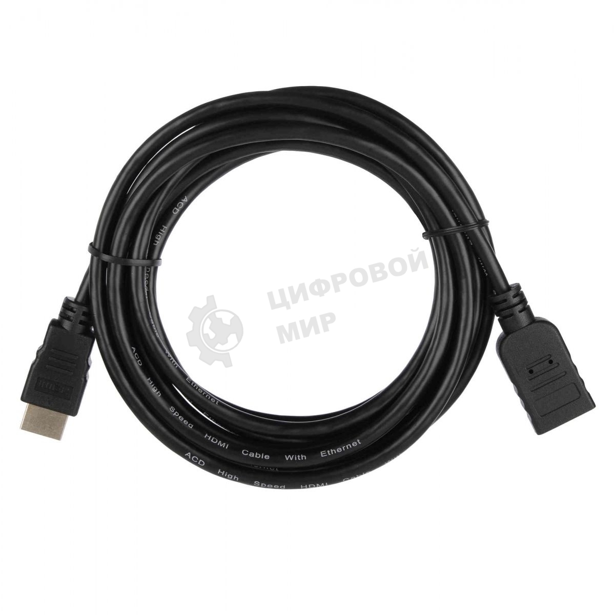 Кабель ACD-DHHF1-30B HDMI 1.4, Golden Plated,19m/19f, HDMI extension, черный, 3м