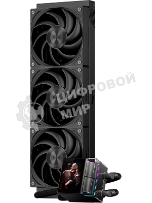 Система охлаждения Water Cooling System PCCooler DS360 Display BK (310W, 360мм, LED, Black, ARGb Pump/Fans: 3x120мм, 90.56CFM, 39.8dBA, 2500RPM/Pump height 65мм, 15dBA, 2600RPM, Rad thickness 27мм/S: 1851, 1700, 1200, 115X, AM5, AM4)