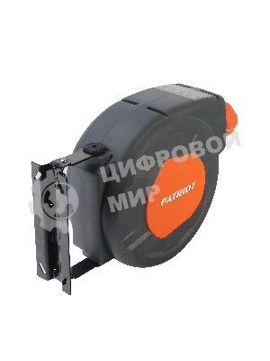 Шланг Patriot 520002425 пневматический армированный на автоматической катушке PHC 10/16 (прямой, ПВС армированный, длина 10 м, диаметр 10х16, раб/макс давление 10/20 бар, мин/макс температура -5/45С, быстросъем рапид, резьба 1/4)