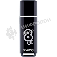 Флешка USB Smartbuy Glossy series black (SB8GbGS-K), 8Gb, USB 2.0, R/W 25/15, черный
