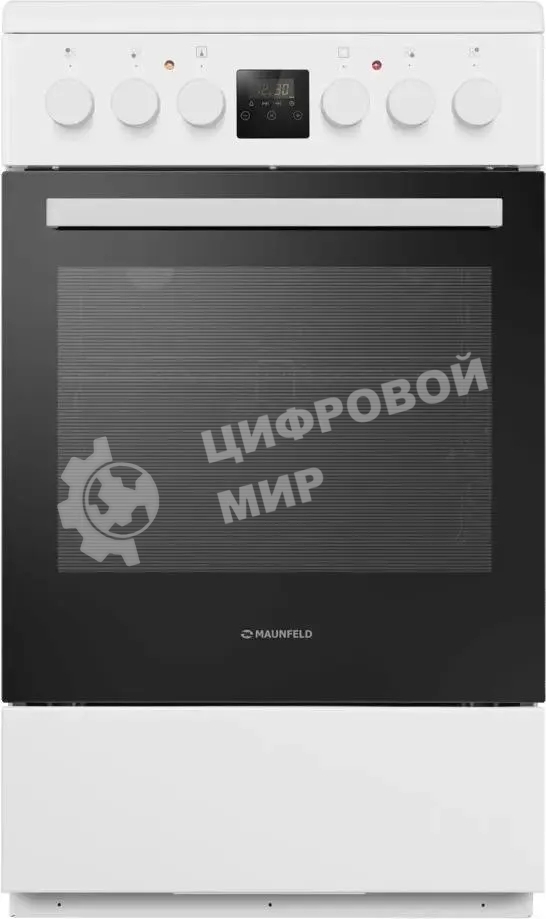 Плита электрическая Maunfeld MEC55CW08D белый, конфорок 4 шт, духовка 60 л, 50 см x 85 см x 60 см