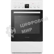 Плита электрическая Maunfeld MEC55CW08D белый, конфорок 4 шт, духовка 60 л, 50 см x 85 см x 60 см