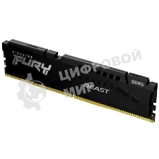Оперативная память Kingston Fury Beast, DDR5, 16Gb (1x16Gb), 6000MHz, CL36, DIMM, с радиатором, черный