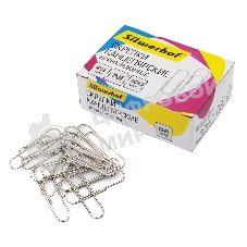 Скрепки Silwerhof 194041 никель 28мм (упаковка: 100 шт) картонная коробка