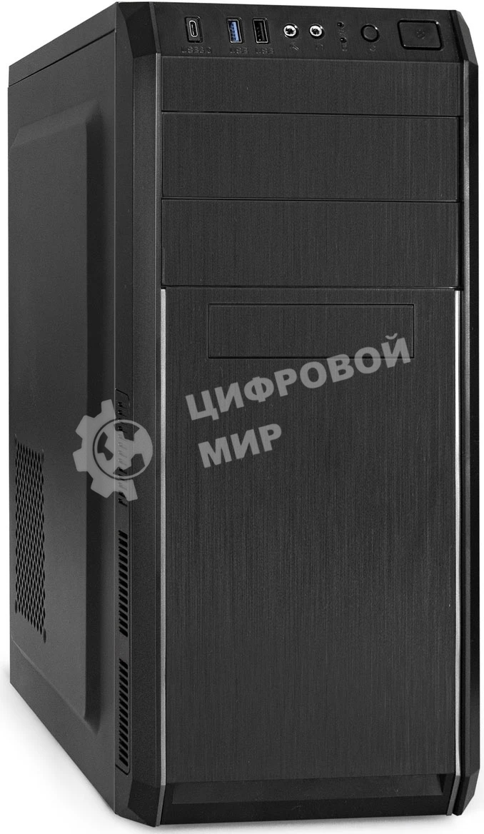 Компьютерный корпус Miditower ExeGate XP-334UC-UNS450 (ATX, БП UNS450 с вент. 12см, 1хUSB/1хUSB 3.0/1хTypeC, аудио, черный)