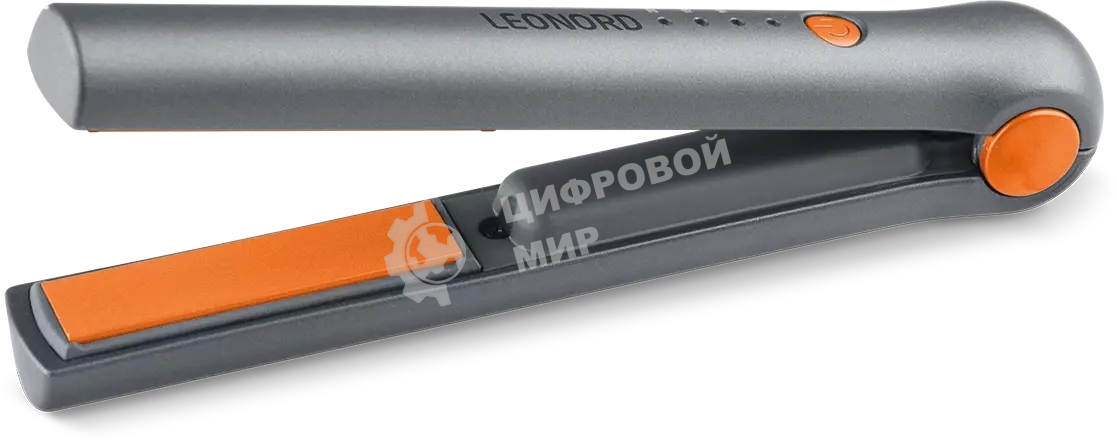 Выпрямитель для волос Leonord LE-1202W беспроводной, серый/оранжевый, 17 мм, 200 °C, 3 режима