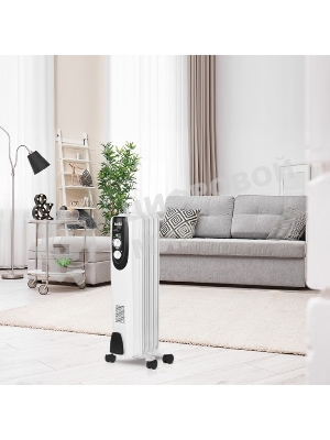 Обогреватель масляный Ballu Classic BOH/CL-05WRN (5 секций), белый, 1000 Вт, 15 м2, термостат