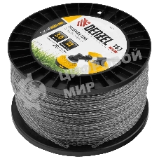 Леска для триммера Denzel двухкомпонентная витой квадрат, 3,0мм х 163м, на DIN катушке EXTRA CORD