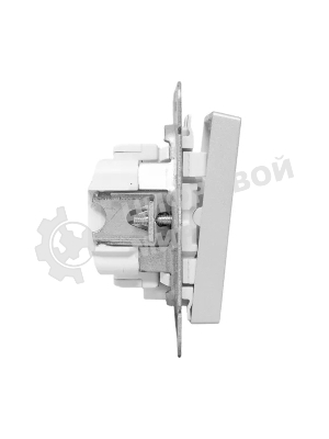 Механизм выключателя EKF UP1-SWA-24 Эпика двухклавишный, с подсветкой, алюминий