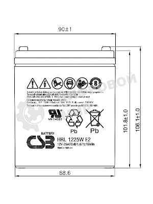 Батарея для ИБП CSB HRL 1225W (12V 6Ah) F2