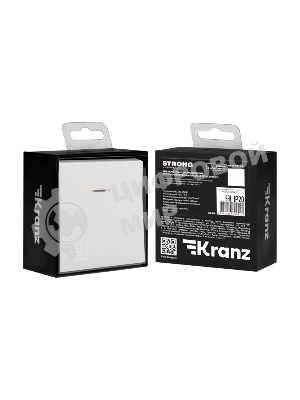 Выключатель Kranz STRONG 1 кл проходной (переключатель) с подсветкой 10А с/у жемчуг
