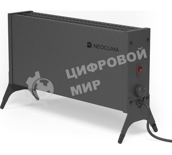 Конвектор электрический Neoclima Nano 1000B черный, 1000 Вт, 15 м2, термостат