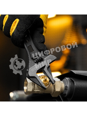 Ключ разводной Denzel 155 мм, CrV, кованый, укороченная рукоятка