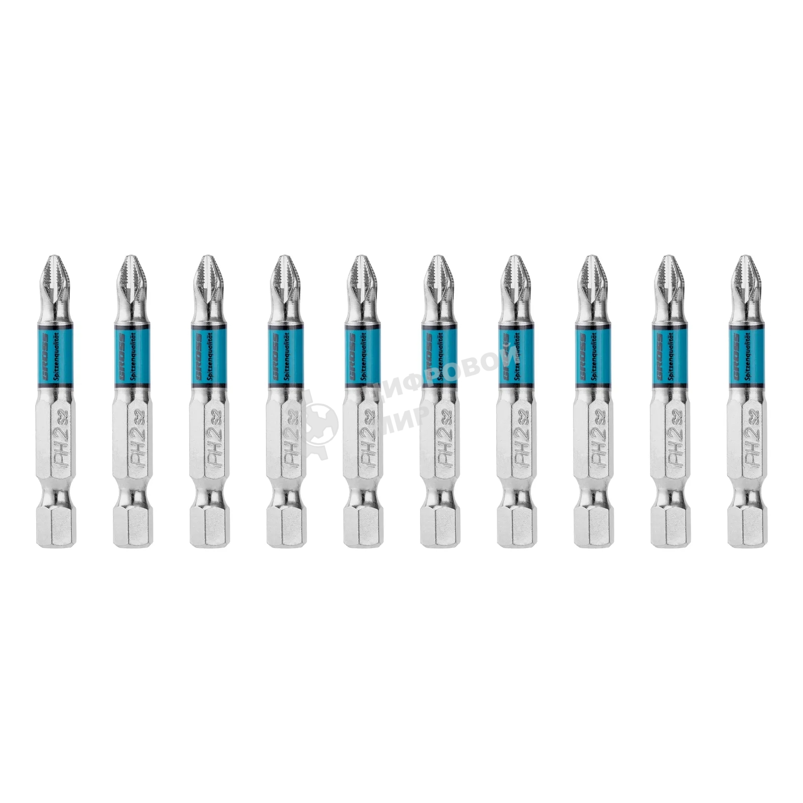 Бита PH2х50 мм, сталь S2, кругл., 10 шт. Gross