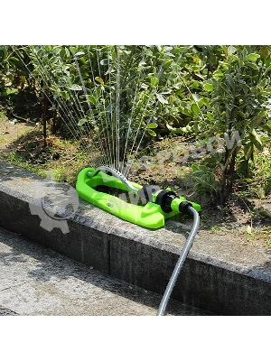 Дождеватель-разбрызгиватель осциллирующий веерный Deli DL581303 17 латунных сопел, площадь орошения до 350кв.м, плавная регулировка расстояния распыления, диаметр шланга 3/4