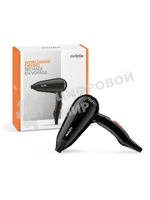 Фен BaByliss 5344E черный, 2000 Вт, компактный