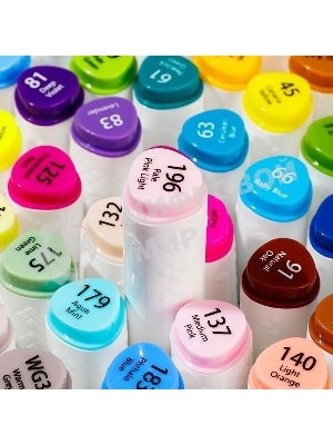 Набор маркеров для скетчинга Deli E70803-60 Color Emotion 11 мм, 150 мм, трехгранный корпус, двойной пишущий наконечник, 1-7 мм, 60 цветов, ассорти, пластиковая коробка (60 шт.)