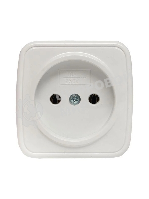 Розетка EKF EGR10-022-10 б/з, 10А, ОП Basic Минск белый