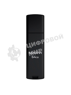 Флешка USB Maxvi MP2 black (FD64GBUSB20C10MP2), 64Gb, USB 2.0, R/W 20/10, черный