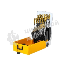 Набор сверл по металлу Denzel 1-13 мм, Р6М5-TiN, Golden Tip, 25 шт