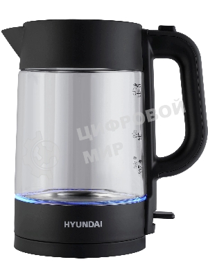 Чайник электрический Hyundai HYK-G7707 1.7л. 2200Вт графит корпус: стекло