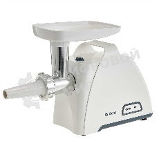 Мясорубка электрическая DELTA DL-6104M белый, 2000 Вт, 1.8 кг/мин, реверс, защита от перегрузки, насадки - 5