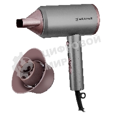 Фен BRAYER BR3022 серый/розовый, 1800 Вт