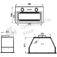 Вытяжка встраиваемая Maunfeld Trapeze 602M нержавеющая сталь, 60 см, 1150 куб. м/ч, 54 дБ