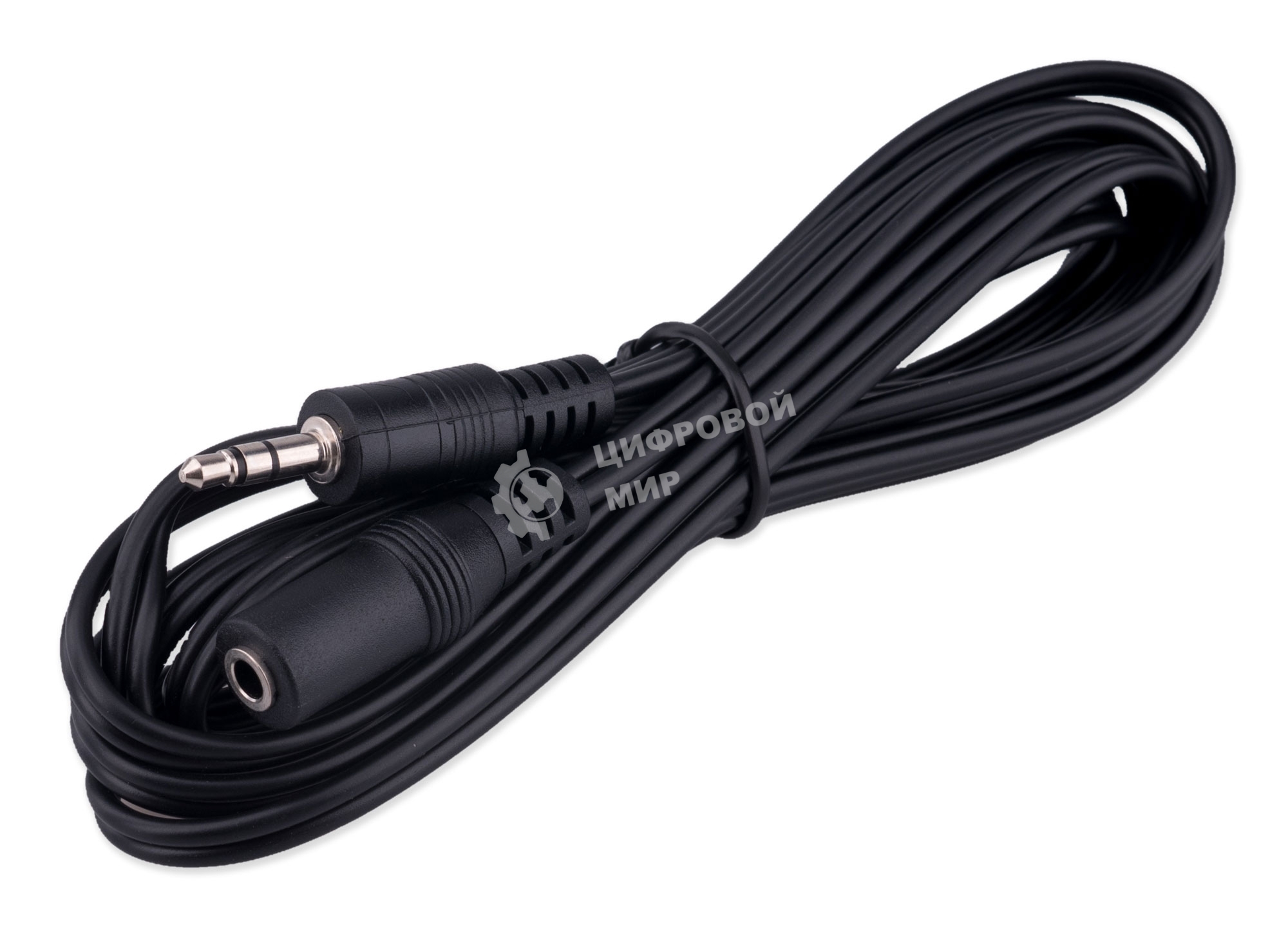 Кабель-удлинитель аудио Cablexpert CCA-423-2M-N, Jack 3.5(M)/Jack 3.5(F), 2м, черный, пакет