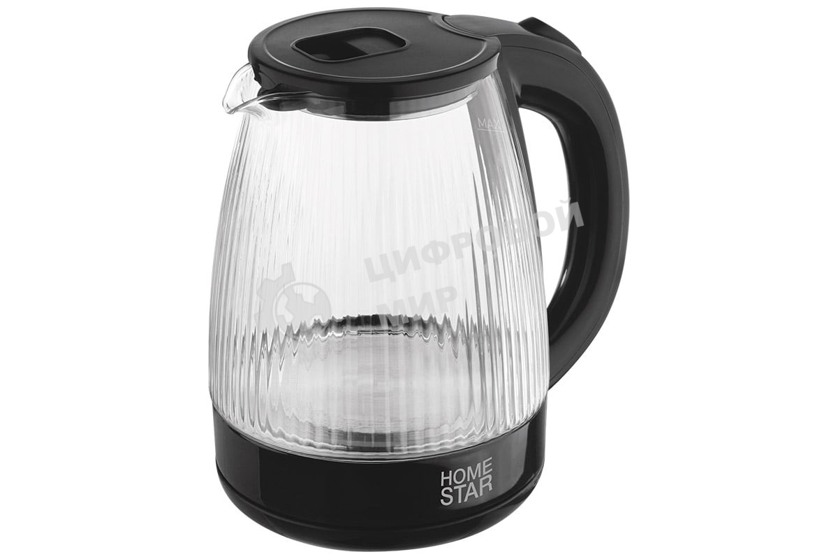 Чайник электрический Homestar HS-1045 1.8л, стекло, пластик, черный