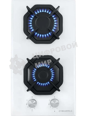 Газовая варочная панель Maunfeld EGHG.32.2CW/G, 2 конфорки, закаленное стекло, белый