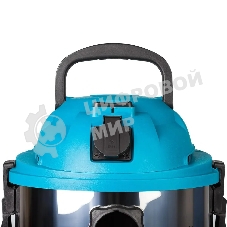 Строительный пылесос Bort BSS-1015 голубой/серебристый, 285/1250 Вт, уборка сухая/влажная, пылесборник контейнер, 15 л