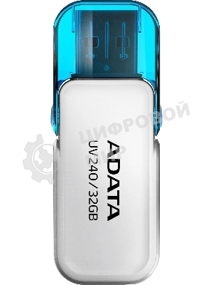 Флешка USB ADATA UV240 (AUV240-32G-RWH), 32Gb, USB 2.0, R/W 15/5, белый/синий