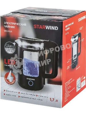 Чайник электрический Starwind SKG1053 1.7 л, 1800 Вт, черный