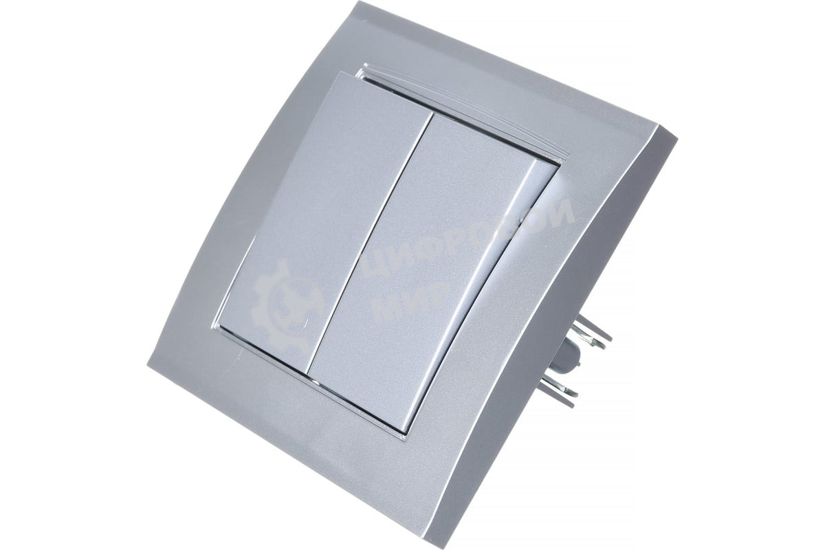 Выключатель 2-кл. СП Бриллиант 10А IP20 серебр. Universal 7949650