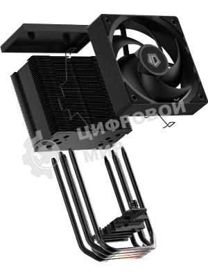 Кулер Cooler ID-Cooling SE-904-XT BLACK LGA1851/1700/1200/115X/AM5/AM4 (TDP 180W, PWM, 4 тепл.трубки прямого контакта, FAN 100мм) RET