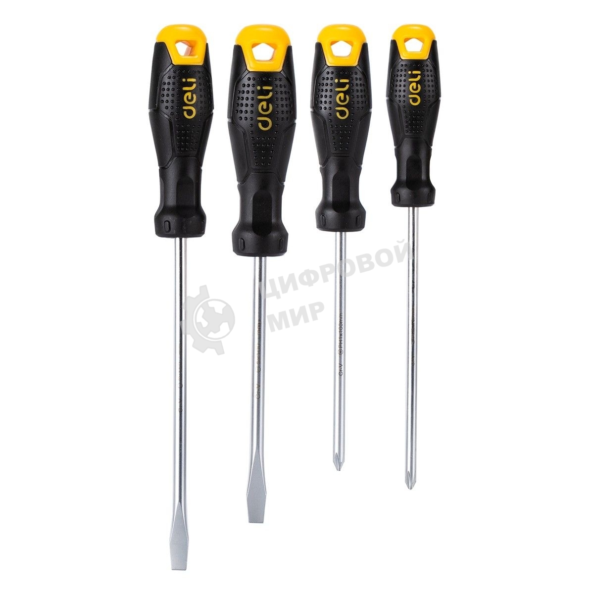 Набор отверток Deli DL620004 4шт SL5x100 + SL6x150 + PH1x100 + PH2x150