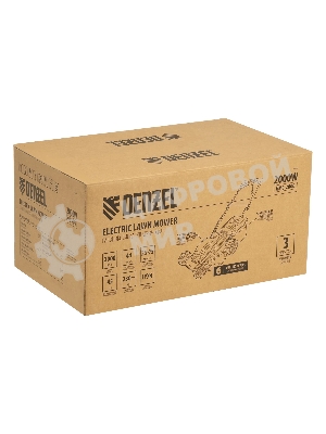 Газонокосилка электрическая Denzel GMC-2000, шир. 44см, 2000 Вт, 6 уров., травосб. 45 л