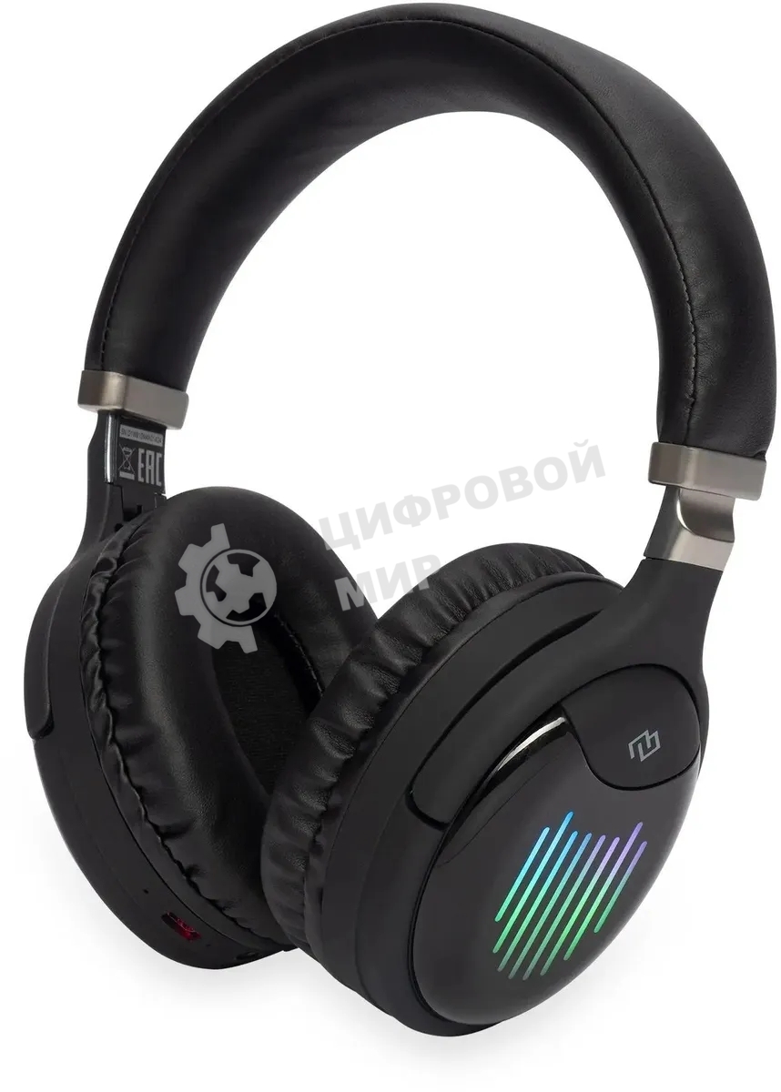 Беспроводные/проводные наушники Digma BT-16 черный, накладные, Bluetooth + проводной, складная конструкция, до 10 ч