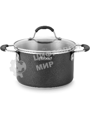 Кастрюля Rondell Stern RDS-010, 3.9л, 20см, с крышкой, серый