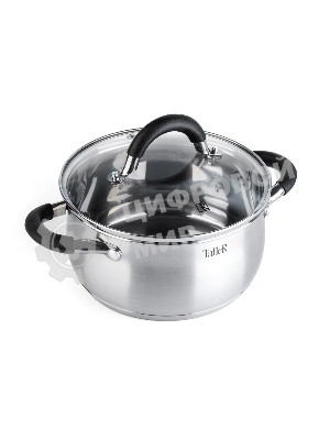 Кастрюля TalleR TR-11044 Шелборн с крышкой, 16,5 см, 2,2 л, нержавеющая сталь 18/10