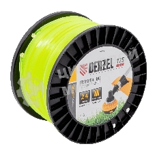 Леска для триммера Denzel квадрат, 2,4мм х 175м, на DIN катушке FLEX CORD