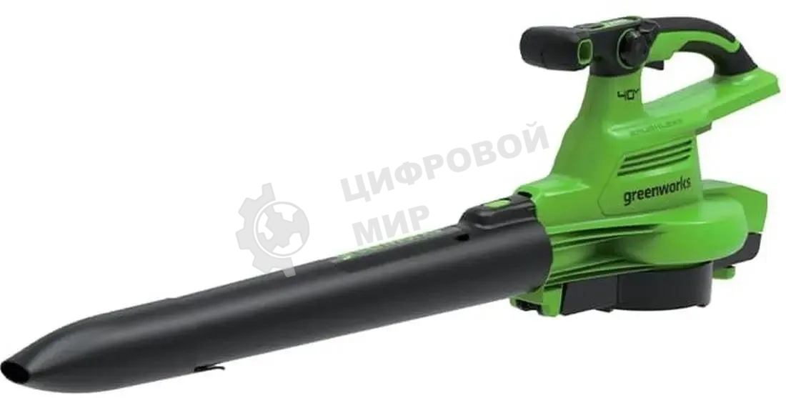 Воздуходув-Садовый Пылесос аккумуляторный GreenWorks GD40BVII, 40V, бесщеточный, без АКБ и ЗУаккумуляторный (2406907)