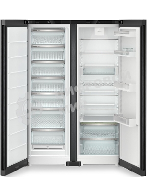 Холодильник Liebherr Комбинация XRFbd 5220-22 001 (SFNbdd 5227-22 001 + SRbdd 5220-22 001) черный двухкамерный 398/271л морозилка сбоку, No Frost, Side by Side