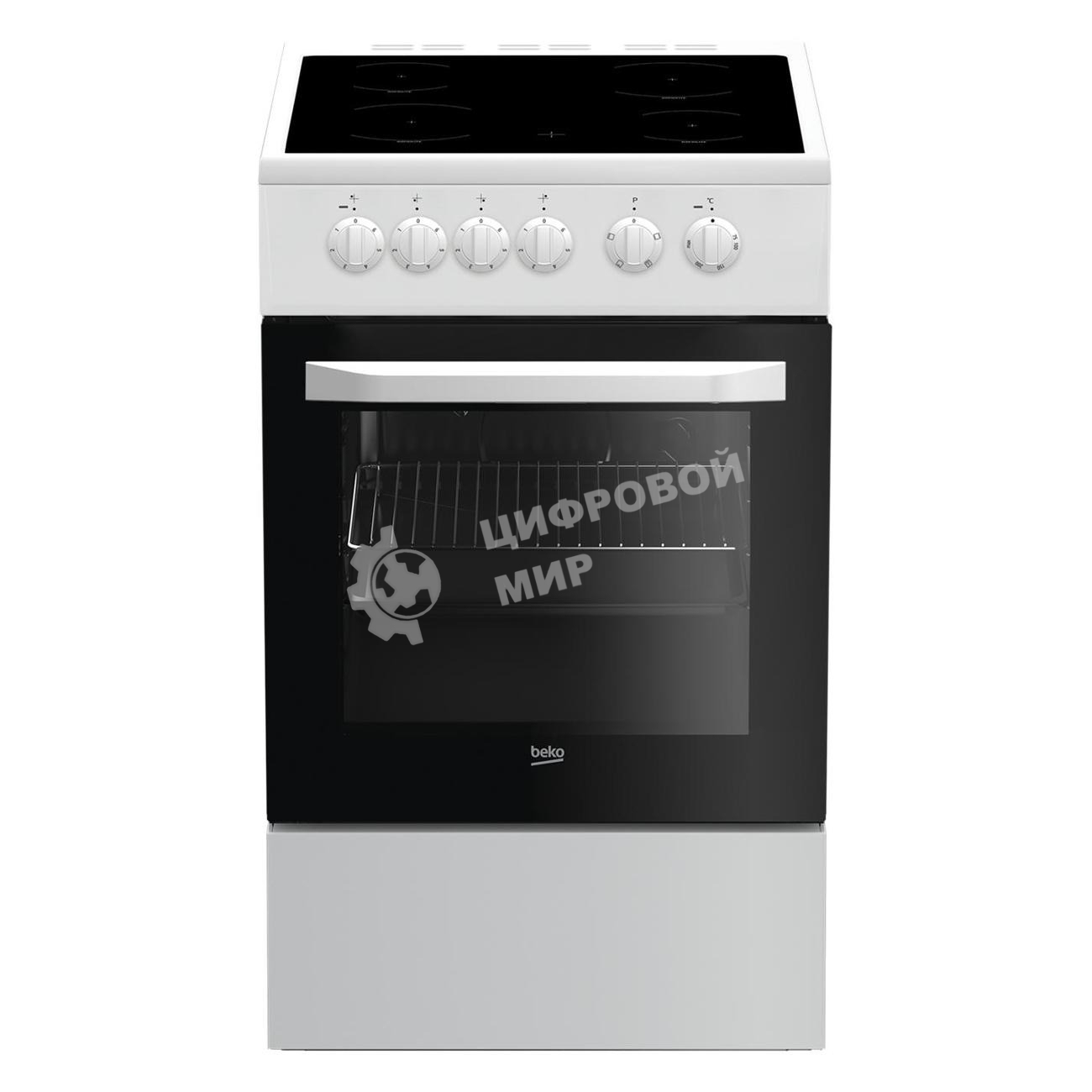 Плита электрическая Beko FFSS57001W белый, конфорок 4 шт, духовка 60 л, 50 см x 85 см x 60 см
